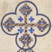 CPB 00141 - section of a full-page of decoration with cruciform geometric imagery